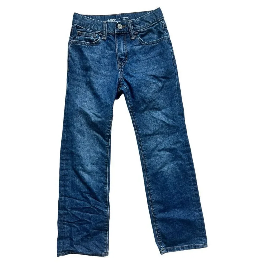 Youth Boys Old Navy Wow Straight Non-Stretch Leg  Stonewash Jeans - Sz 10